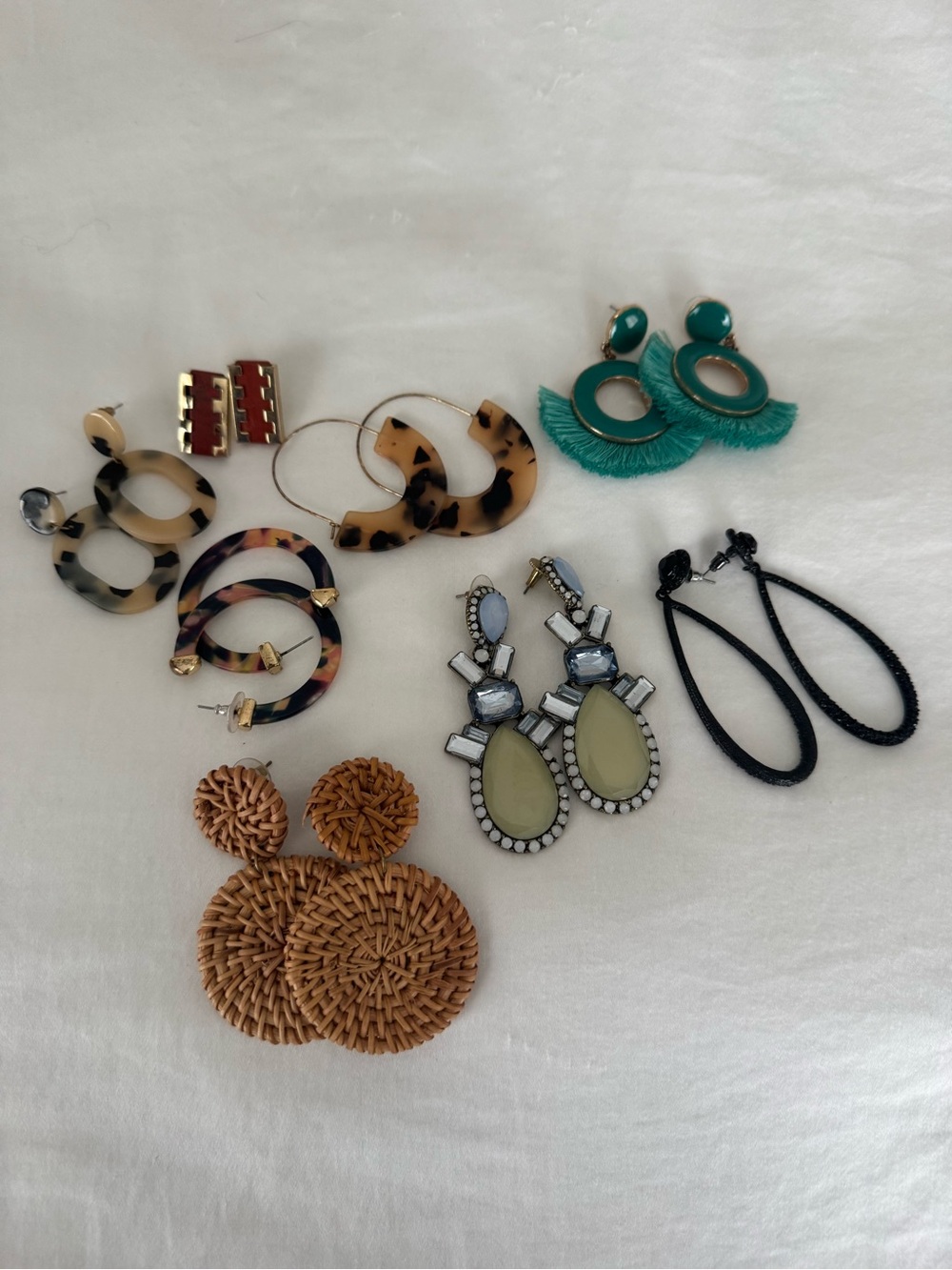 BaubleBar Mixed Earring Set — Teal, Black, Tortoiseshell, Natural
